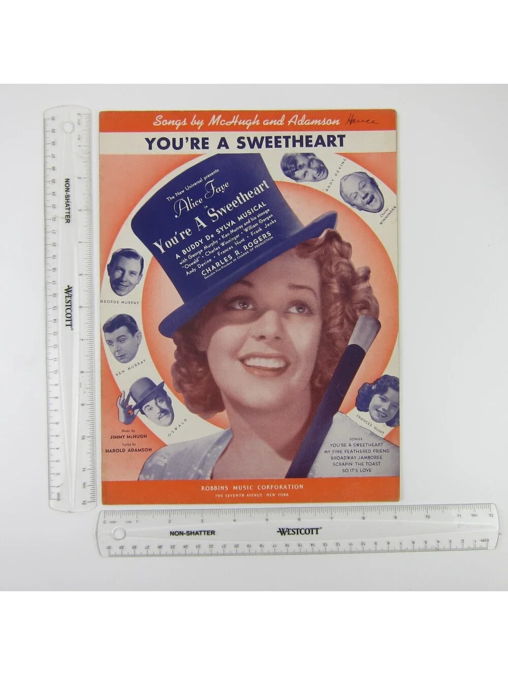 Sheet Music You're a Sweetheart Musical Alice Faye Vintage 1937